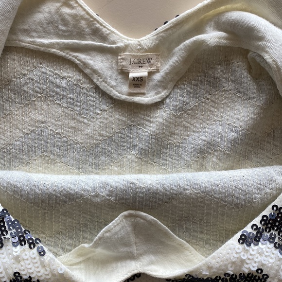 J Crew Black and White Sequin Top size XXS - Picture 4 of 7